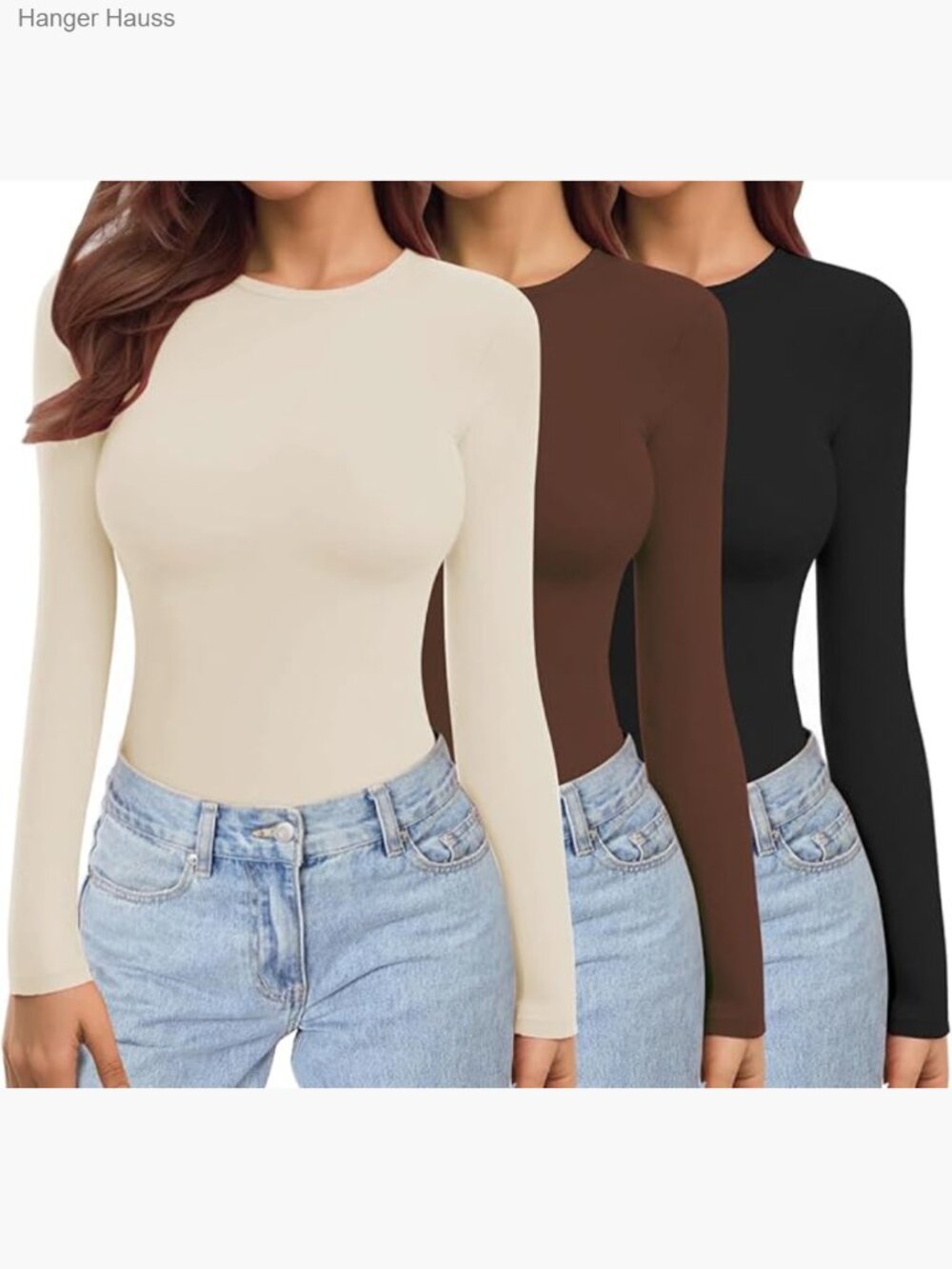 3 Pack Long Sleeve Thermal Tees, Stretch Fitted Underscrubs, Lightweight